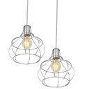 Ver imagem 2 de Lustre Pendente Duplo Aladim Aramado Cromado