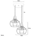 Ver imagem 3 de Lustre Pendente Duplo Aladim Aramado Cromado