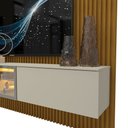 Ver mais imagens de Home para TV Ripado 220 Supremo LED Reflecta 100% MDF Naturale Off White - Gelius