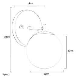Arandela Orby Bolinha Escovado + Lâmpada 6000K - 6