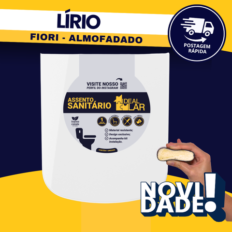 Assento Tampa Vaso Sanitário Lírio Fiori Almofadado Branco Ideal Lar