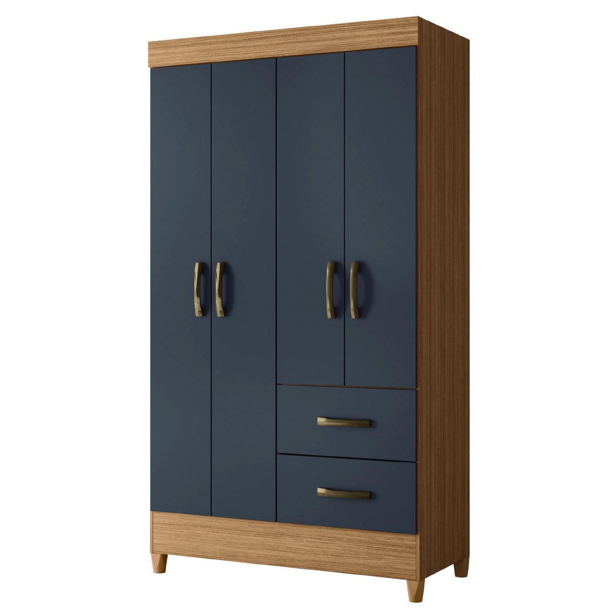 Guarda Roupas Solteiro 4 Portas 2 Gavetas Mobi Nature / Grafite Albatroz