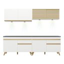 Ver imagem 7 de Armário de Cozinha Compacta 240cm com Leds Veneza Up Multimóveis V2021 Branco/Dourado