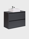 Ver imagem 3 de Gabinete para Banheiro com Cuba 80cm Mdf Grafite Dubai - On Móveis