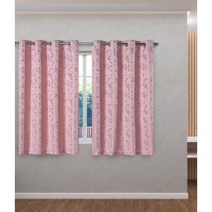 Cortina Jacquard Tecido Rosê 2,80x1,80 para Varão