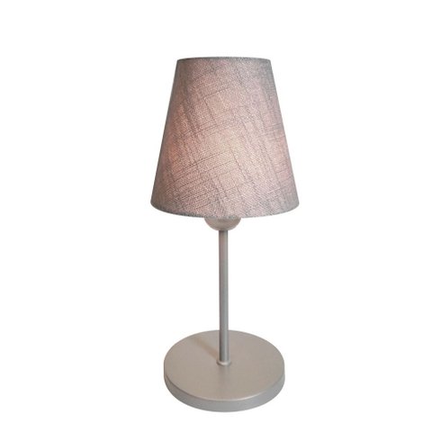 Abajur Cabeceira para Quarto Cone Vivare Md-2005 Cúpula em Tecido Cone - Bivolt - Cinza / Rustico Ci