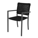 Ver imagem 2 de Kit 2 Cadeiras Marília Corda Náutica Base em Alumínio Premium Preto/preto