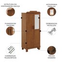 Ver imagem 3 de Guarda Roupa Solteiro 78cm 2 Gavetas Giana Castanho F07 - Mpozenato