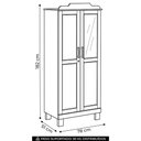 Ver imagem 4 de Guarda Roupa Solteiro 78cm 2 Gavetas Giana Castanho F07 - Mpozenato