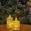 Ver imagem 2 de Jogo 8 Velas Eletrônicas LED Decorativa Acrílico Canelado 6cm - Magizi