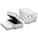 Ver imagem 1 de Cama Box Baú C/auxiliar Solteiro: Colchão Molas Castor Pocket Gold Star Vitagel Slx + Base Crc