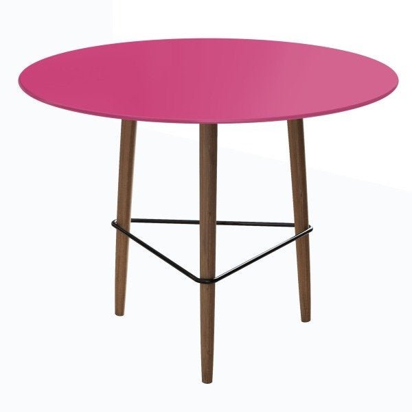 Conjunto com Mesa Gardênia 80cm Pink Peacock e 2 Banquetas Pretas - 3