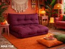 Ver imagem 2 de Futon 02 Lugares Slim 128x188x10cm - Cor Vinho