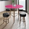 Conjunto com Mesa Gardênia Pink Peacock e 4 Banquetas Pretas - 2