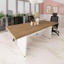 Ver imagem 1 de Mesa de Escritório Mesa de Reunião F5 Office 200cm Macadâmia com Branco F5 Office