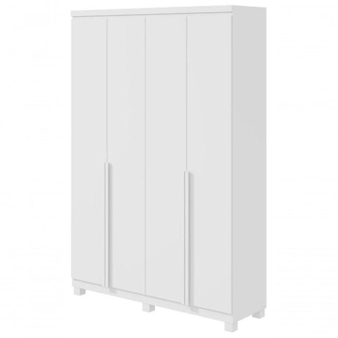 Guarda-roupas 4 Portas 2 Gavetas 100% Mdf Alonzo sem Espelho e com Pés - Lopas Branco