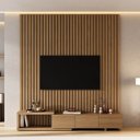 Ver imagem 2 de Rack Extensível com Painel Ripado TV 75 Polegadas Planejado 200x230cm Aruá CabeCasa MadeiraOriginals