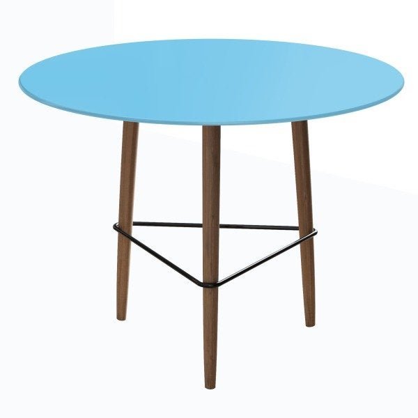 Conjunto com Mesa Gardênia Azul Claro e 4 Banquetas Pretas - 3