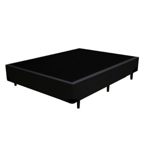 Base Cama Box Casal Suede Preto (138x188x40)