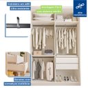 Ver imagem 4 de Guarda-roupa Solteiro 2 Portas de Correr 2 Gavetas e 3 Espelhos Salvador Plus - Branco