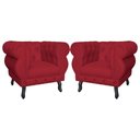 Ver imagem 1 de Kit 2 Poltronas Decorativa Sala Recepção Maya Suede Vermelho Lm Decor