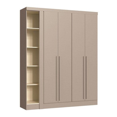 Módulo Guarda-Roupa de Canto 4 Portas 2 Gavetas Infinity Bege/Duna