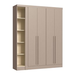 Módulo Guarda-Roupa de Canto 4 Portas 2 Gavetas Infinity Bege/Duna - 1 Módulo Guarda-Roupa de Canto 4 Portas 2 Gavetas Infinity Bege/Duna - 1