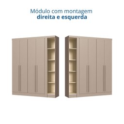 Módulo Guarda-Roupa de Canto 4 Portas 2 Gavetas Infinity Bege/Duna - 6 Módulo Guarda-Roupa de Canto 4 Portas 2 Gavetas Infinity Bege/Duna - 6