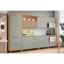 Ver imagem 1 de Cozinha Modulada Completa Marquesa 7 Peças (3aéreos+3balcões+1paneleiro) C6p87 Nature/verde -