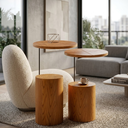 Ver imagem 1 de Conjunto Mesa Lateral Liz - m 60cm / g 70cm - Cinamomo