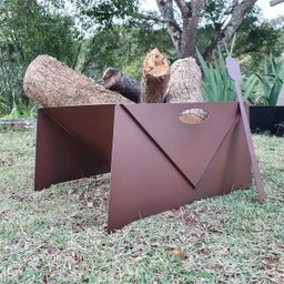 Lareira Portátil À Lenha De Ferro Para Área Externa e Jardim Aço Corten - 4