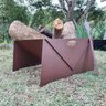Lareira Portátil À Lenha De Ferro Para Área Externa e Jardim Aço Corten - 4