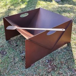 Lareira Portátil À Lenha De Ferro Para Área Externa e Jardim Aço Corten - 5