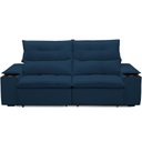 Ver imagem 5 de Sofá Retrátil Reclinável para Sala de Estar Living 210cm Ártico F04 Veludo Azul - Lyam Decor