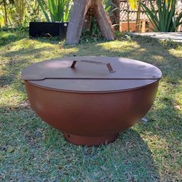 Lareira 3008 Móvel Portátil A Lenha Redonda Área Externa Aço Corten - 4