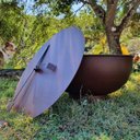 Ver imagem 2 de Lareira 3008 Móvel Portátil A Lenha Redonda Área Externa Aço Corten