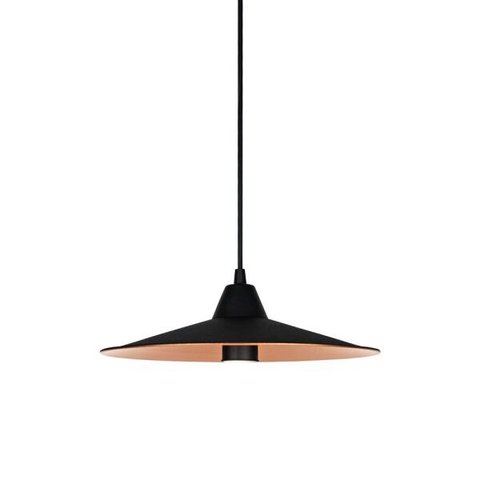 Luminária Pendente Chapéu Chinês 519 Cozinha Bancada Preto com Cobre