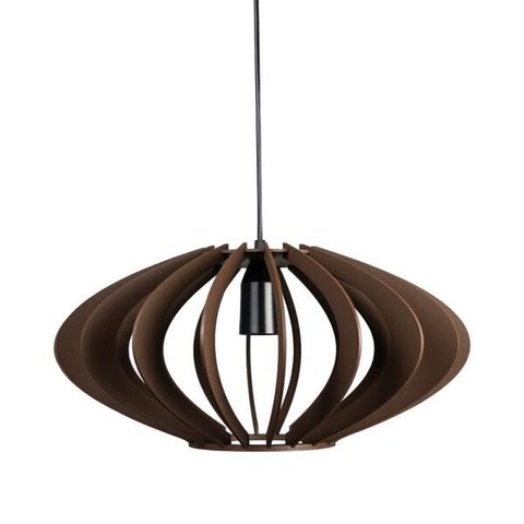 Lustre Pendente 910 Madeira Rústico Cozinha Sala 40Cm Marrom