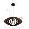 Lustre Pendente 910 Madeira Rústico Cozinha Sala 40Cm Marrom - 4