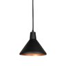 Pendente Cone 545 Retrô Industrial Diâmetro 17,5cm Preto com Cobre - 1