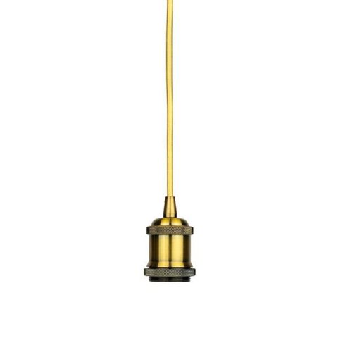 Pendente 598 Fio Cabo de Tecido Retrô Industrial Vintage Dourado