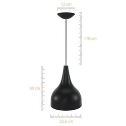 Pendente Taça 506 Para Bancada 22,5cm Preto com Cobre - 5