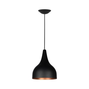 Pendente Taça 506 Para Bancada 22,5cm Preto com Cobre