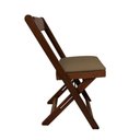Ver imagem 2 de Cadeira Premium Dobravel de Madeira Estofada Marron - Imbuia