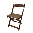 Ver imagem 1 de Cadeira Premium Dobravel de Madeira Estofada Marron - Imbuia