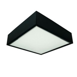 Plafon Sobrepor de Teto Quadrado para 2 Lâmpadas E27 25x25cm Preto - 1