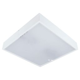 Plafon Sobrepor de Teto Quadrado - 4 Lâmpadas E27 - 40x40cm Branco - 1