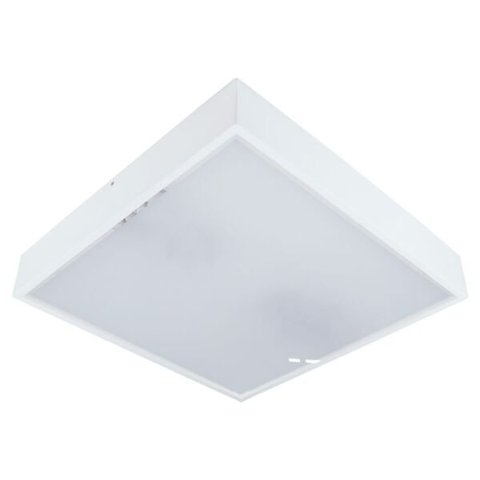 Plafon Sobrepor de Teto Quadrado - 4 Lâmpadas E27 - 40x40cm Branco
