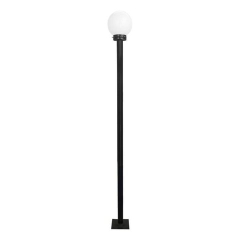 Poste de Luz 0637 Para Jardim Colonial Bola de Vidro Preto