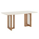 Ver imagem 2 de Mesa de Jantar Yara Ambiente 180 Cm Canto Arredondado com Vidro Nature Off White – Henn
